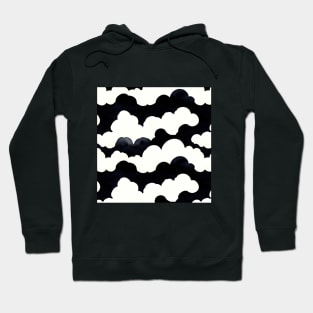 A Dreamy Dance of Black and White Clouds Hoodie